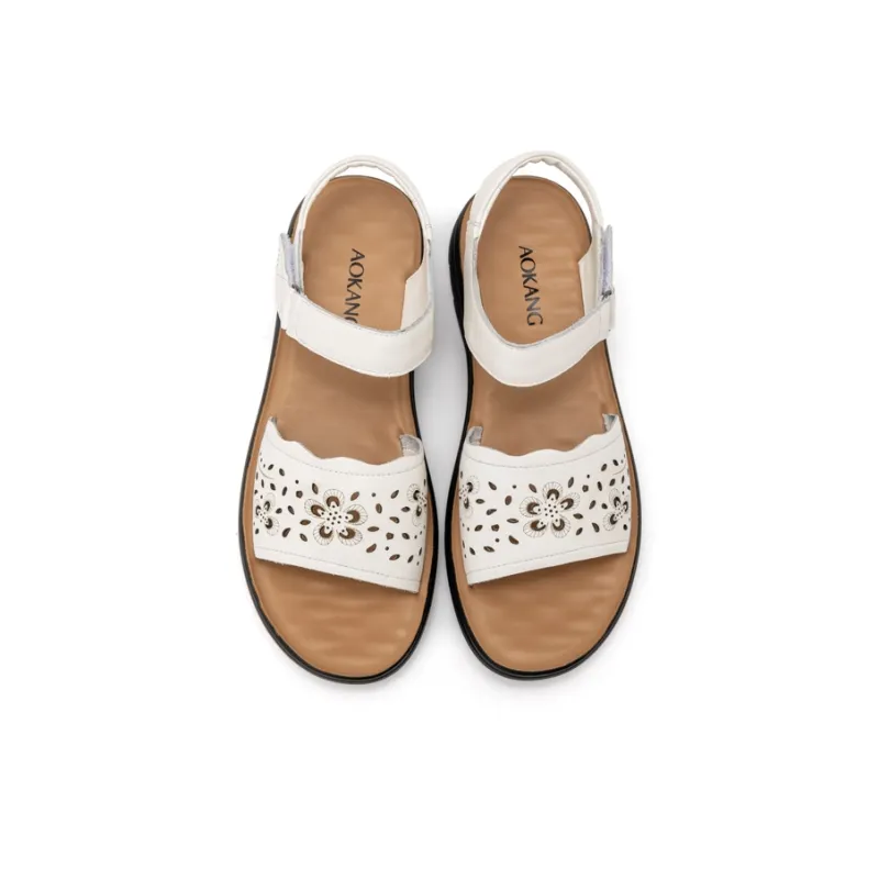 AOKANG One Strap Sandals Women's Ecru-3