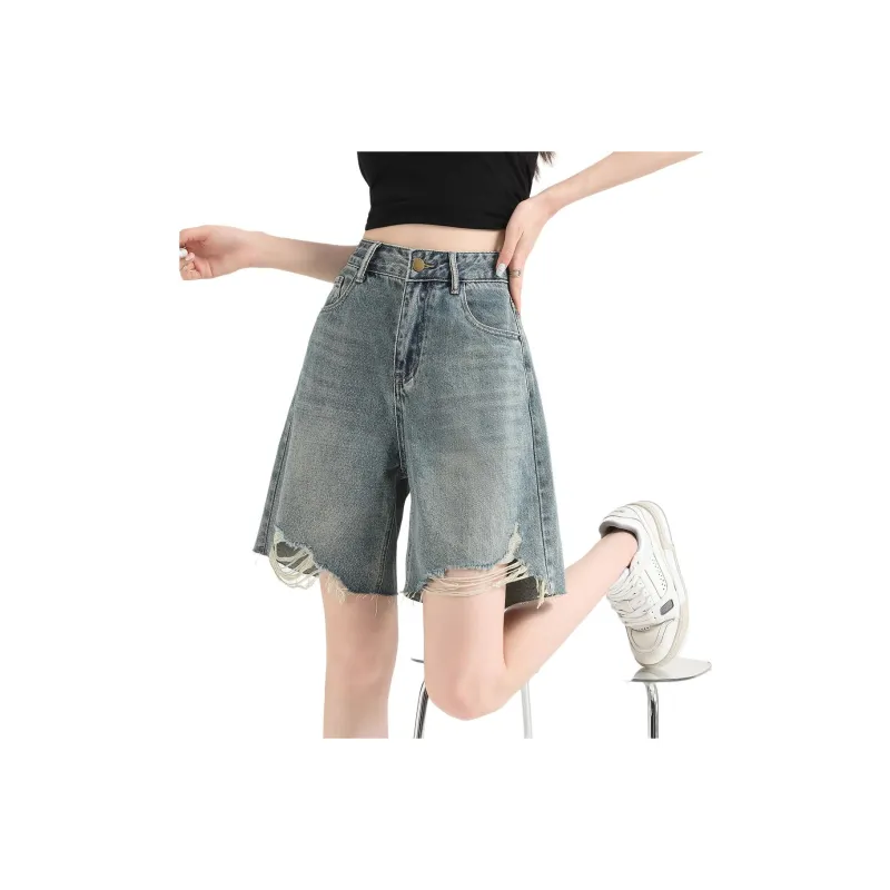 FAWENXIANGZI Denim Shorts Women's-1