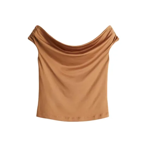 H&M T Shirts Women's Light Brown