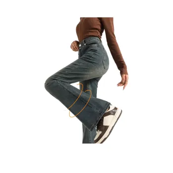 FAWENXIANGZI Jeans Women's Vintage Blue