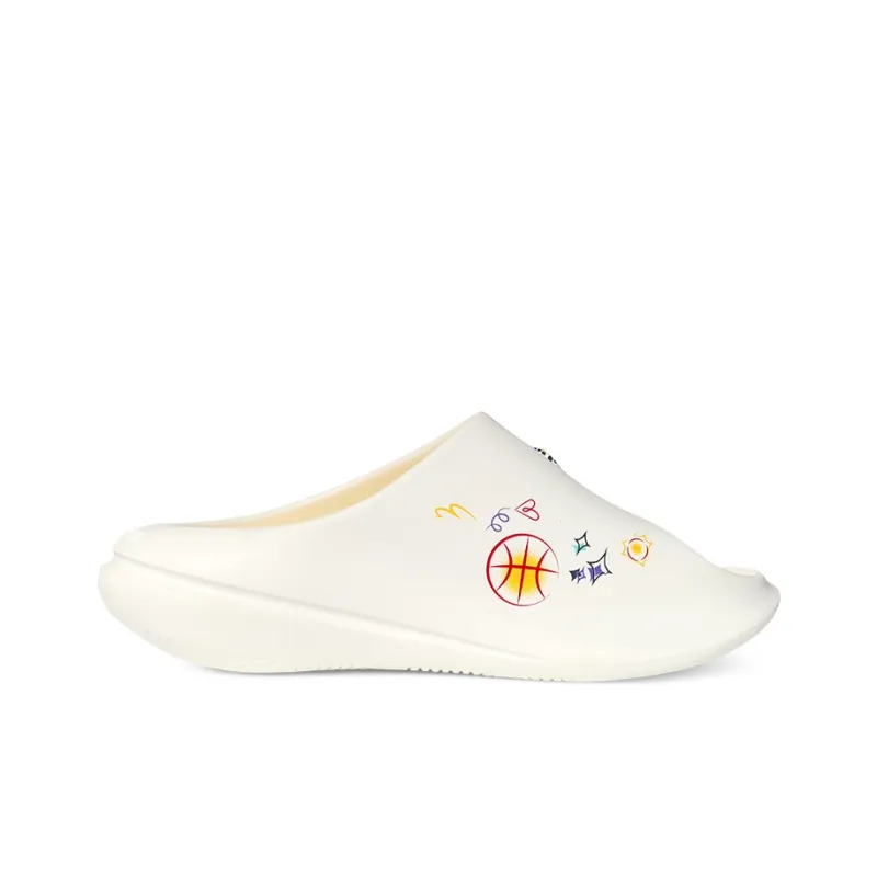 PEAK Very Small Fat Drag EVA Quiet Slip Resistant Abrasion Resistant Slide Slippers Unisex Super Light White Yellow-1