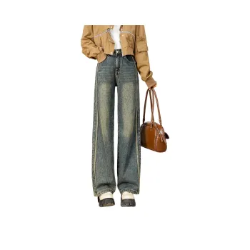 FAWENXIANGZI Jeans Women's Vintage Blue