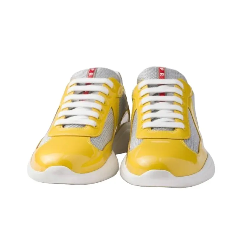 PRADA America's Cup Low Top Casual Shoes Men's Yellow-4