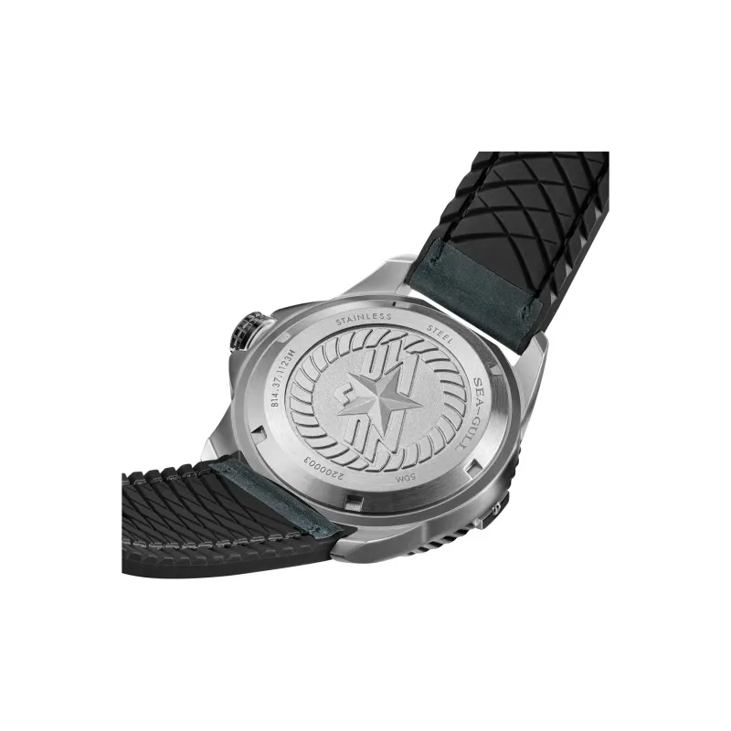 Sea Gull PILOT Skyline Collection Automatic Mechanical Movement Silicone Strap Watch Men's Watches Blue Dial-3