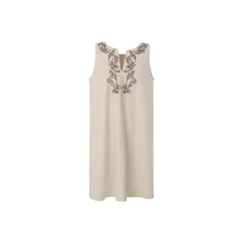 DOKZB Sleeveless Dresses Women's Almond Tea