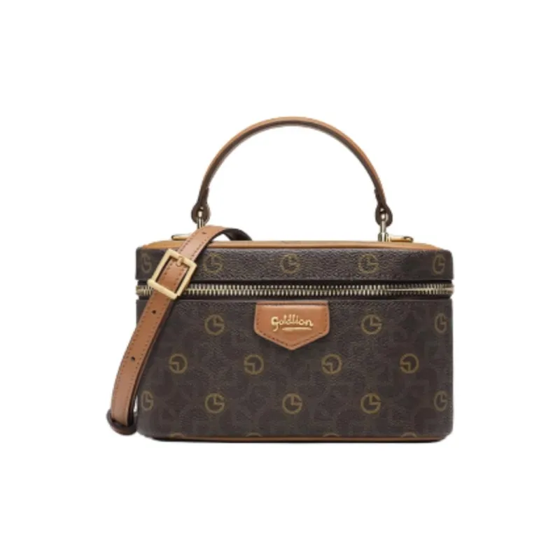 GOLDLION PVC Box Bag Handbag Trumpets Women's Brown Coffee-0