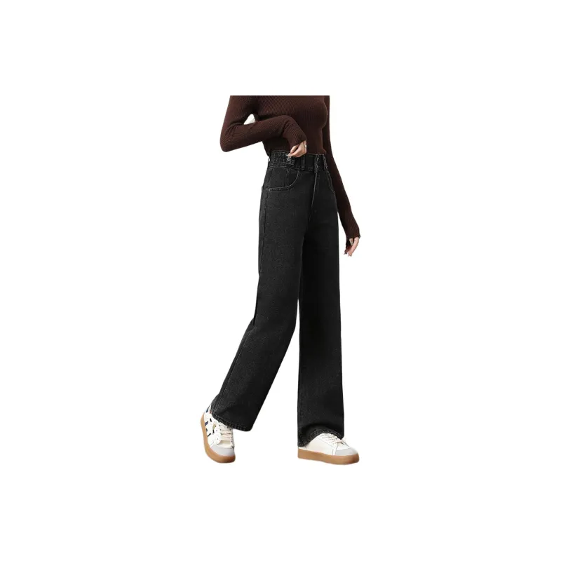 FAWENXIANGZI Jeans Women's Black-1