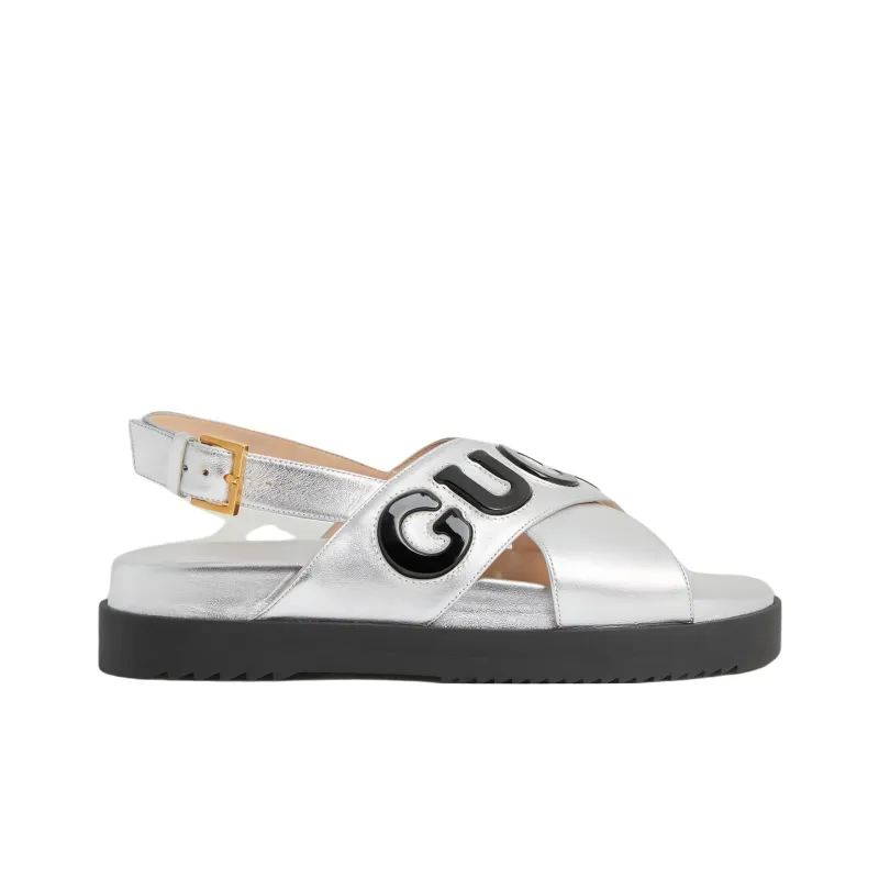 GUCCI One Strap Sandals Women's Silver-1