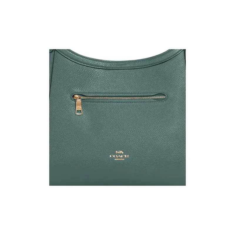COACH Kristy Cow Leather Handbag, Shoulder Bag Large Size Women's Ink Wash Green-3