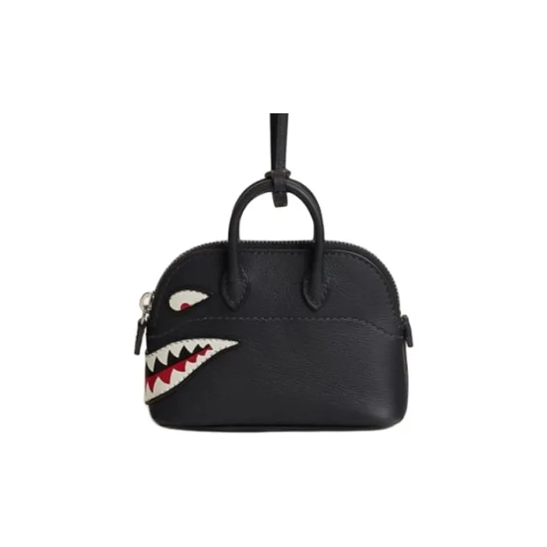 HERMES Swift Calf Leather Bowling Bag Pendant Bag Accessory Women's 3Y Caban Black Velvet & Navy Blue-1