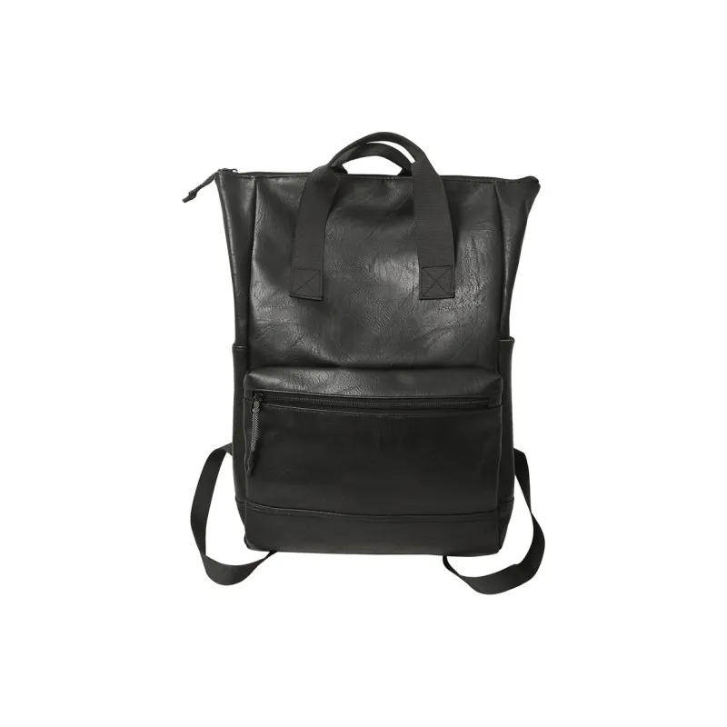 Yalu PU Backpack Unisex Black/Brown-0