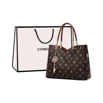 COMELY Synthetic Leather Shoulder Bag, Crossbody Bag Women's Coffee