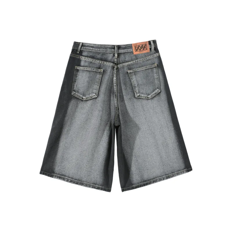 GDRX Denim Shorts Unisex Black Gray Color-1
