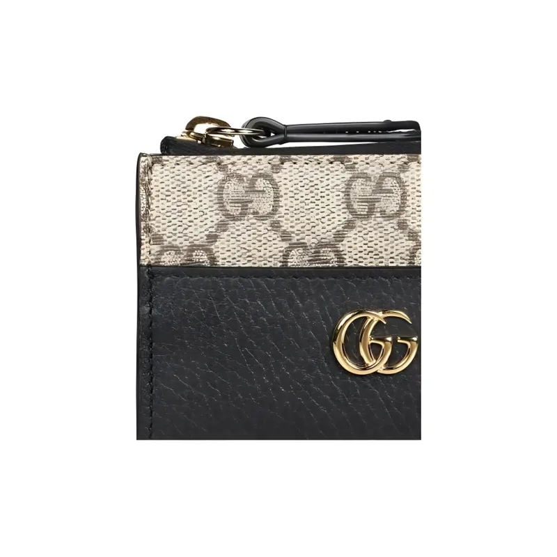 GUCCI Marmont Cow Leather Wallet Mini Women's Black-2