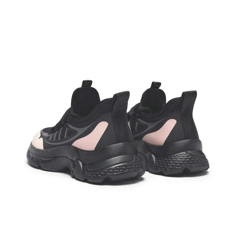 Hotwind Abrasion Resistant Breathable Low Top Casual Shoes Women's Black Beige-3