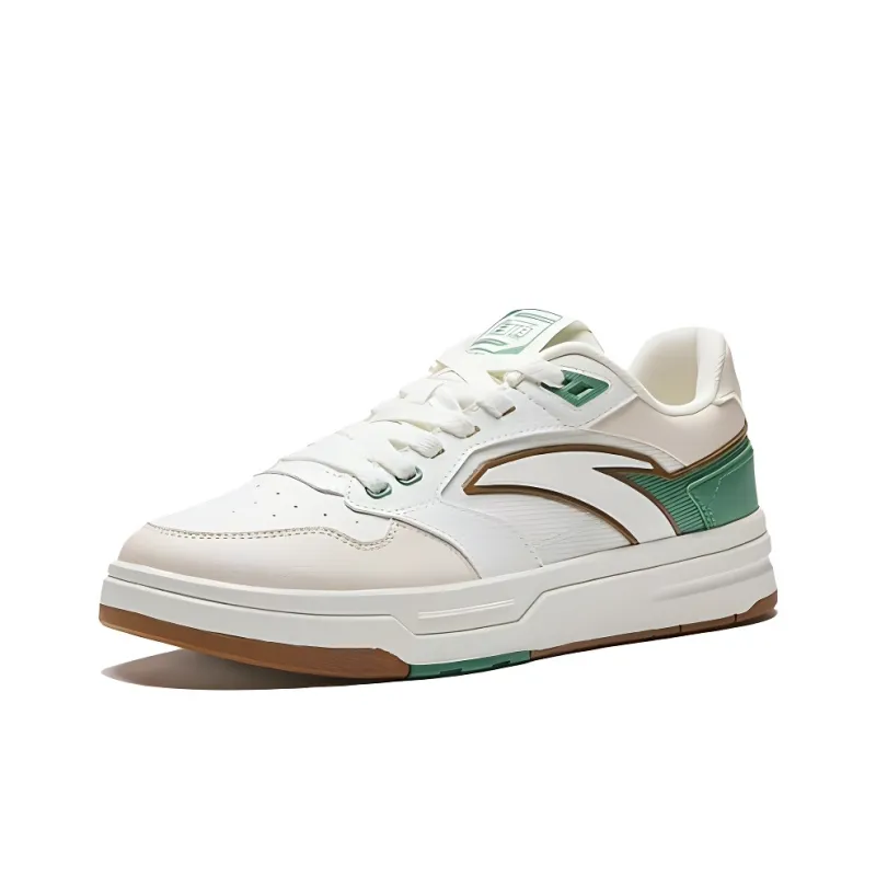 Anta Street Rebel 3 Coverage Slip Resistant Low Top Skateboard Shoes Men's White Cyan-1