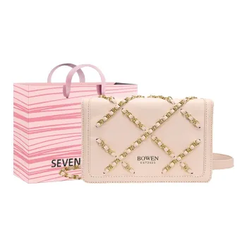 SEVENMOONS PU Crossbody Bag, Shoulder Bag Women's White/Black/Pink