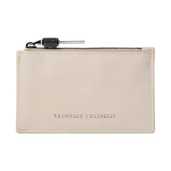Brunello Cucinelli Leather Card Holder Women's Ivory