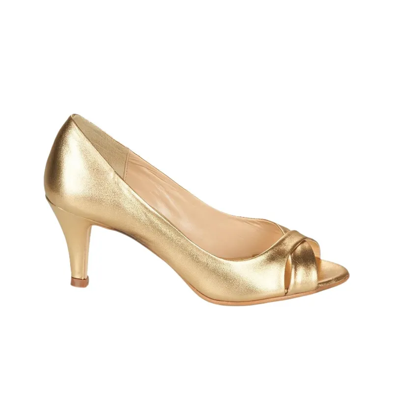 JONAK Slim Heel High Heels Women's Gold-1