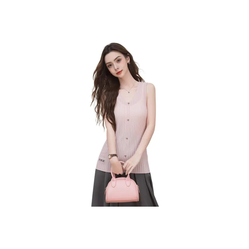 FAWENXIANGZI Tank Tops Women's Pink-0