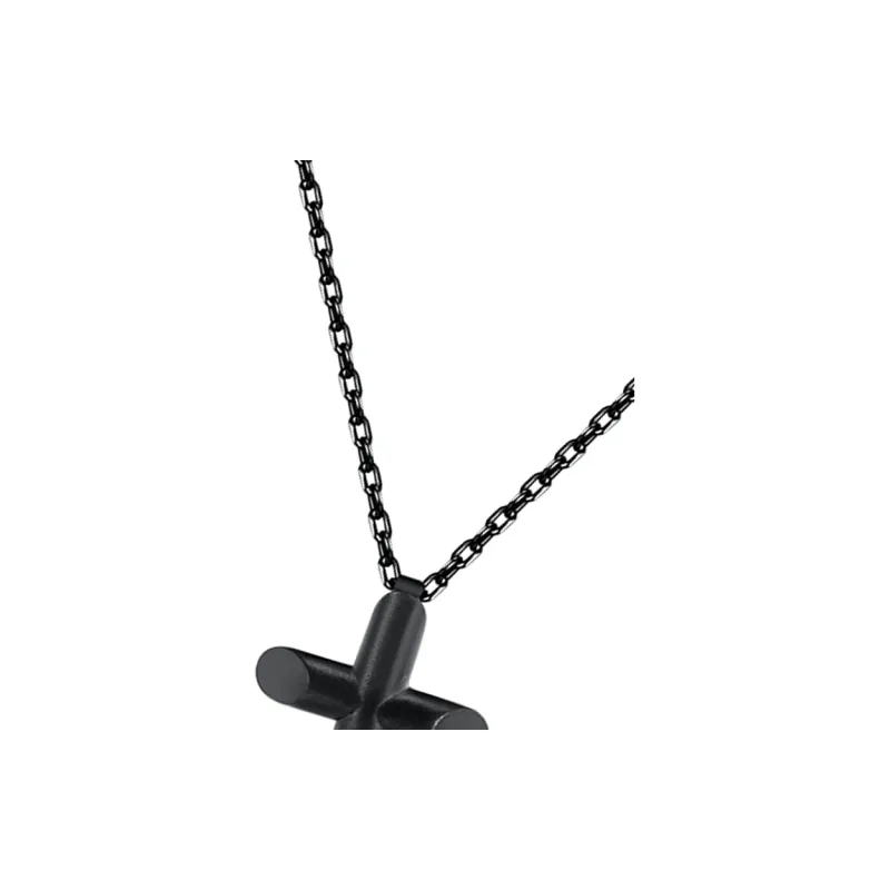 BROSWAY Titanium Steel Necklaces Men's Black Gold-2