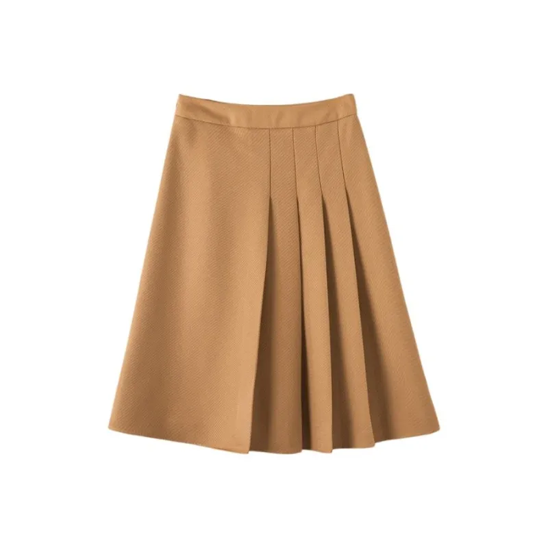 Late White Casual Long Skirt Women's-0