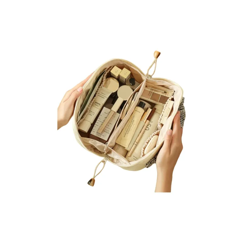 Boniu Polyester Makeup Bag Regular Women's Beige Yellow/Milk Coffee-2