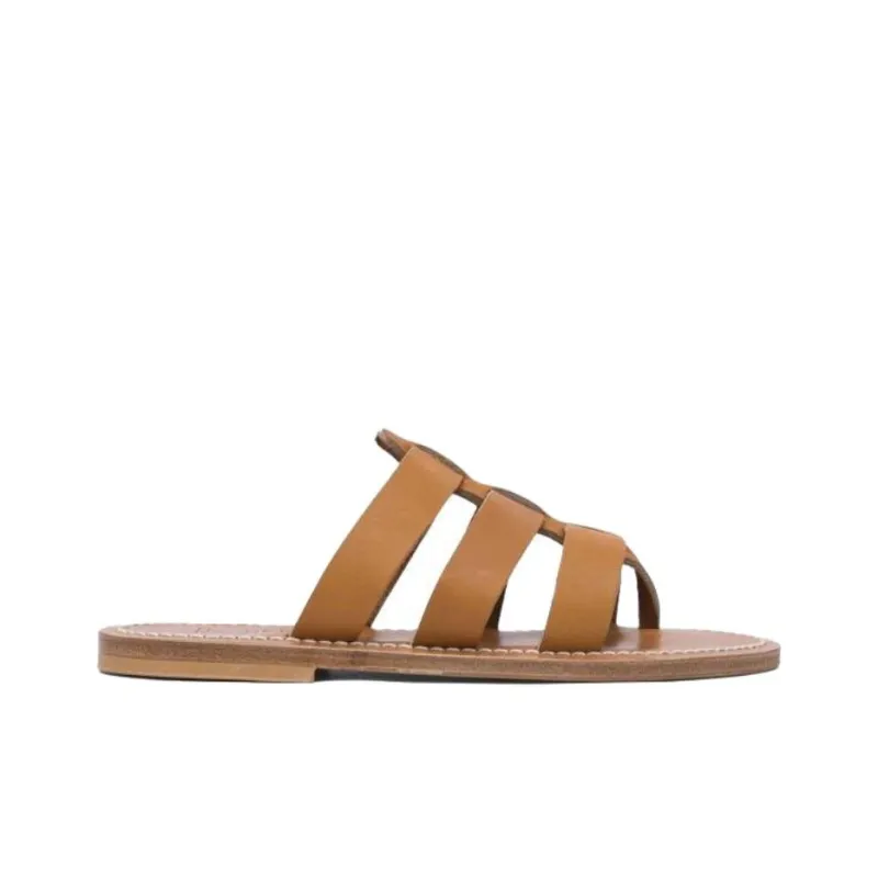 K Jacques St Tropez Slide Slippers Women's Brown-1