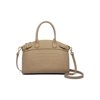 ZOOLER Top Grain Cow Leather Crossbody One Shoulder Handbag Women's Elephant Gray/Hepburn Black