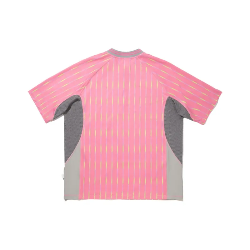LiNing x TAKASHA,LIANMINGKUAN T Shirt Unisex Pink Purple Stripes All Over Print-1