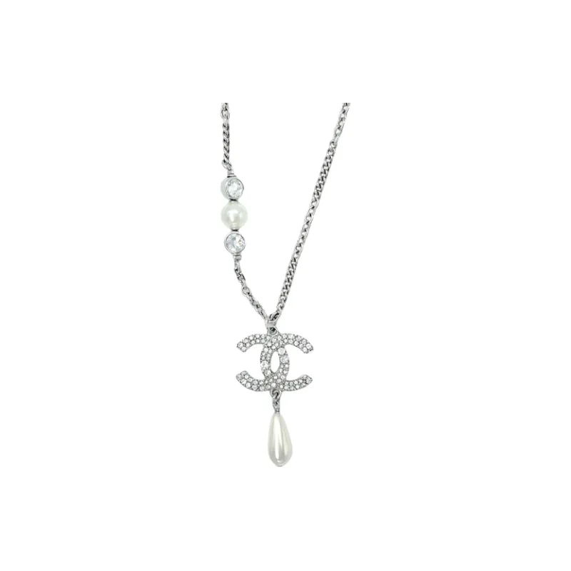 CHANEL Pearl Necklaces Women's Silver-0