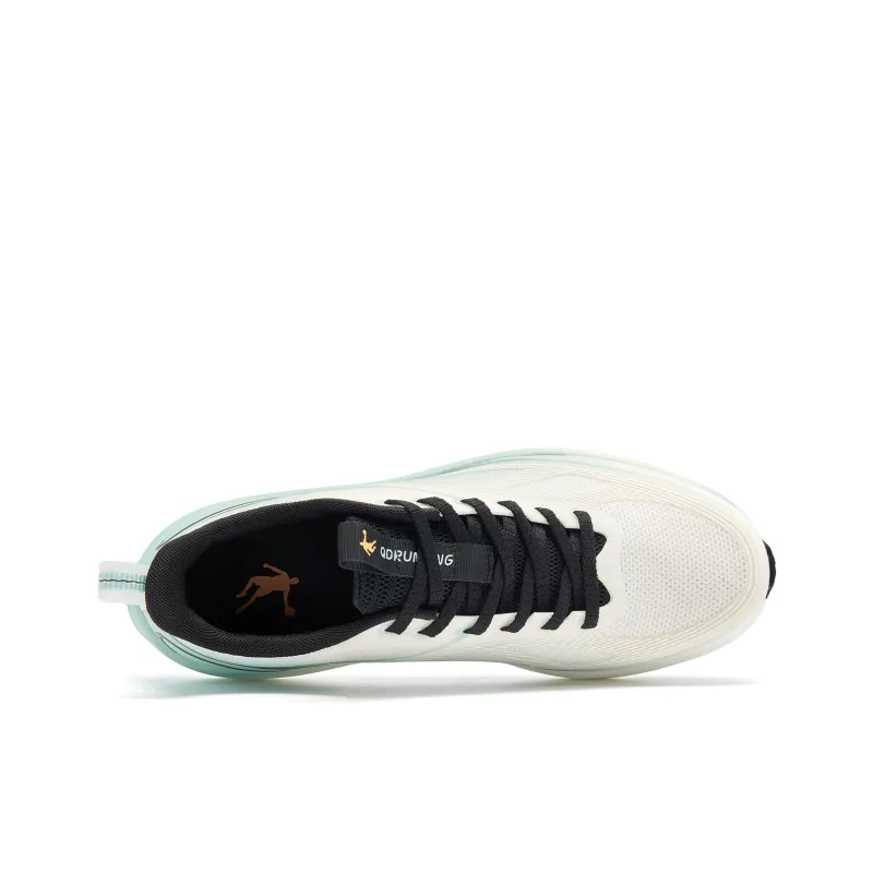 QIAODAN Cushioning, Slip Resistant, And Abrasion Resistant Low Top Casual Running Shoes Men's White Green-3