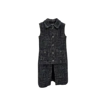 CHANEL 22A Premium Handcrafted Workshop Vest Women's Black