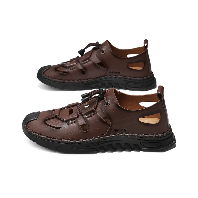 AIPSEN Casual Shoes Men's Burgundy-2