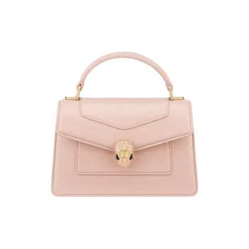 BVLGARI Serpenti Forever Series Calfskin Shoulder Bag, Handbag Mini Women's Pink
