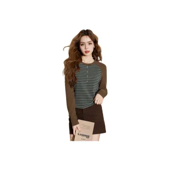 FAWENXIANGZI Raglan Sleeve T Shirt Women's