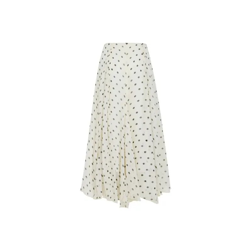 ZXZA Casual Long Skirts Women's Ecru-1