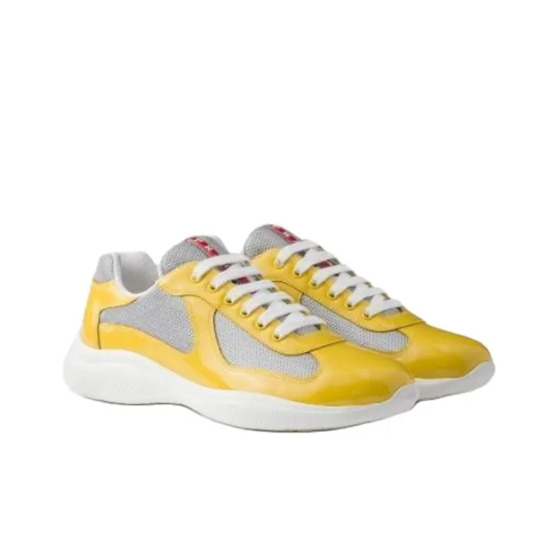 PRADA America's Cup Low Top Casual Shoes Men's Yellow-2