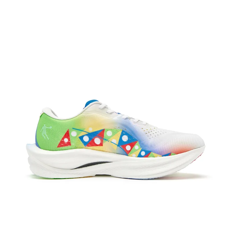 QIAODAN Strong Wind 3.0 Running Shoes Men Low Top Jordan White, Neon Green-1