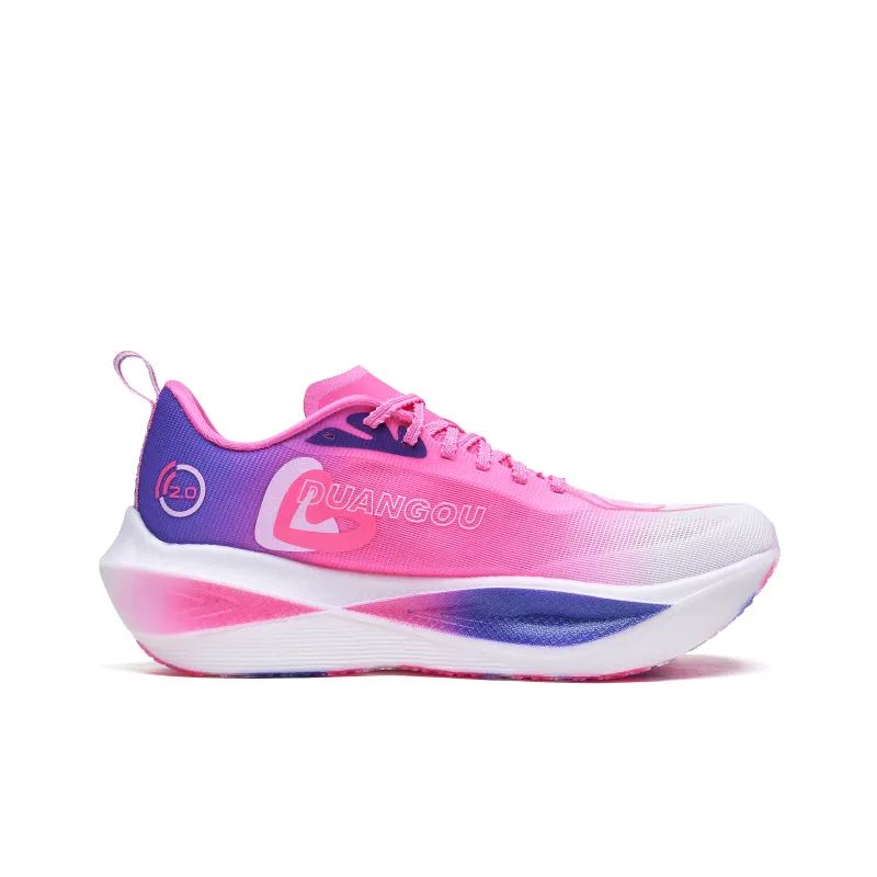 DUANGOU Running Shoes Unisex Low Top Love In Pink Purple-4