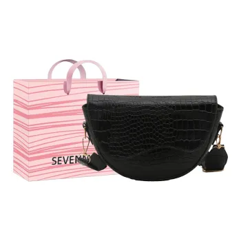 SEVENMOONS PU Shoulder Bag Women's Black/Red/Khaki/Brown