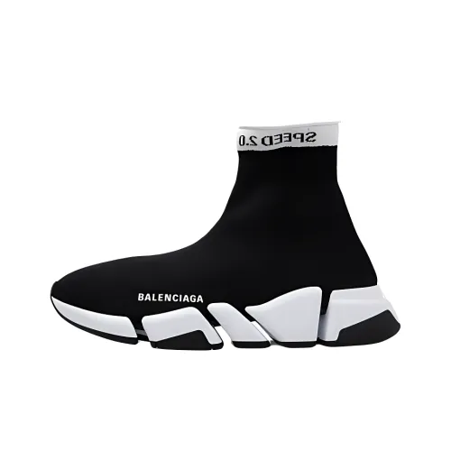 Balenciaga Speed 2.0 High Top Casual Shoes Women's Black