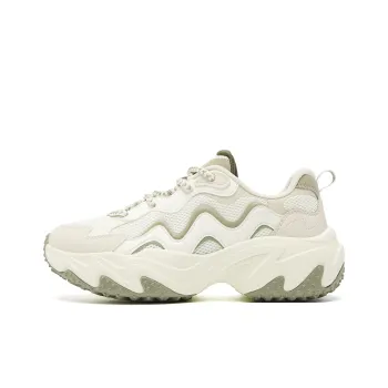 QIAODAN Anti Slip Wear Resistant Low Top Casual Shoes Women's Ivory White, Driftwood Gray