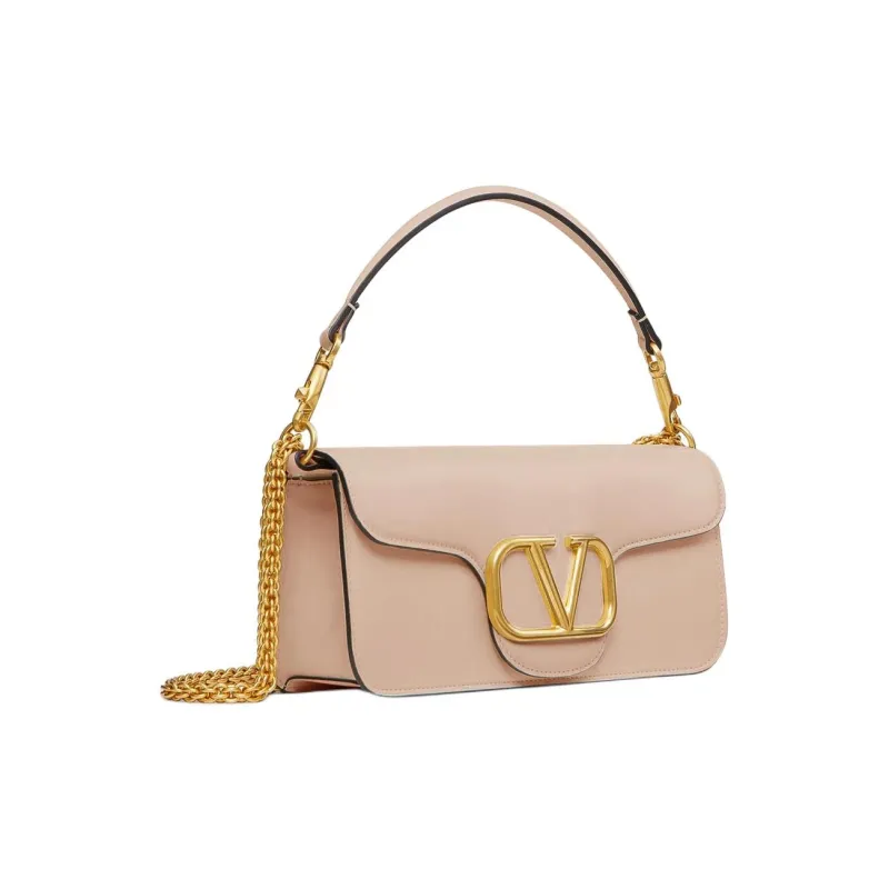 Valentino Buffalo Leather One Shoulder Handbag Women's Nude Pink-1