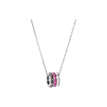 BROSWAY Faux Crystal Necklaces Women's Silver