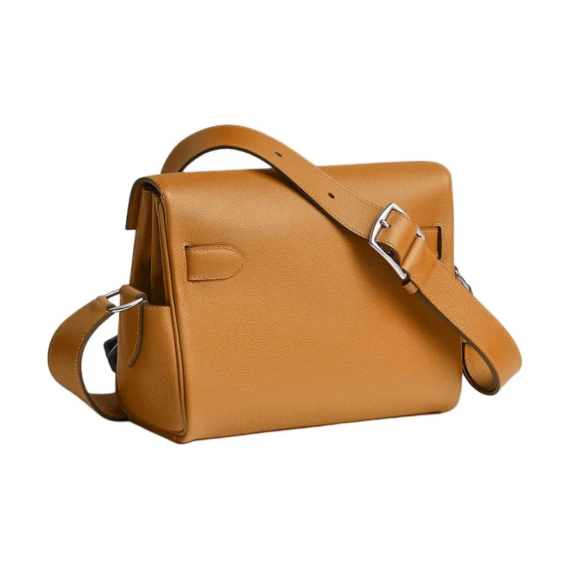 HERMES Kelly Evercolor Calfskin Shoulder Bag Small Size Women's 28 Caramel-2