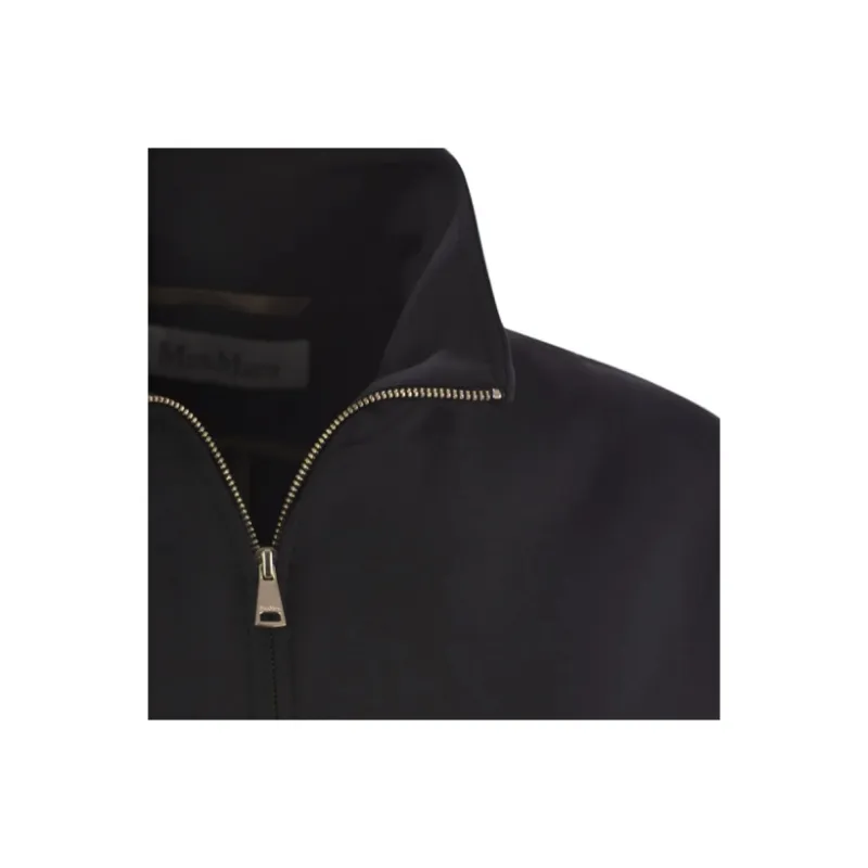 MaxMara Plava Zip Up High Neck Jacket-4