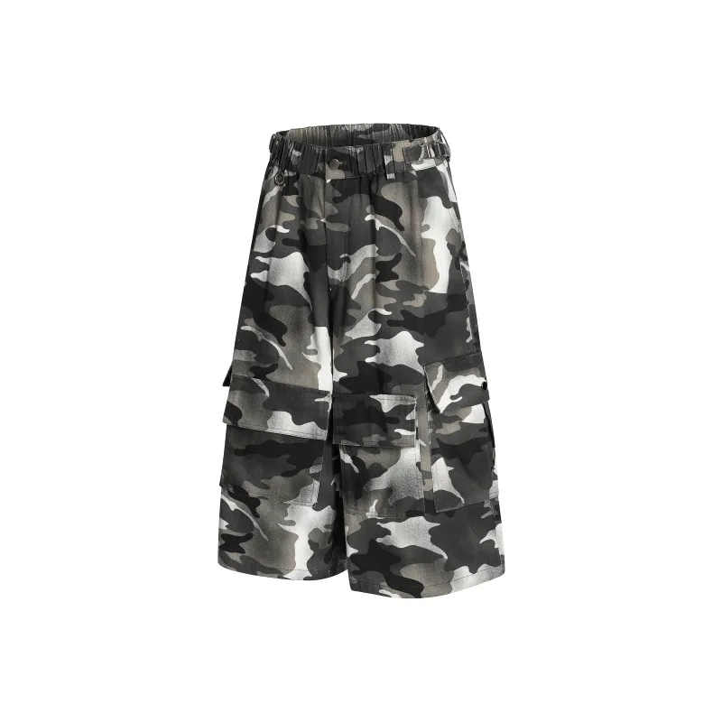 STRUCKCOOL Cargo Shorts Unisex Gray Camouflage-1
