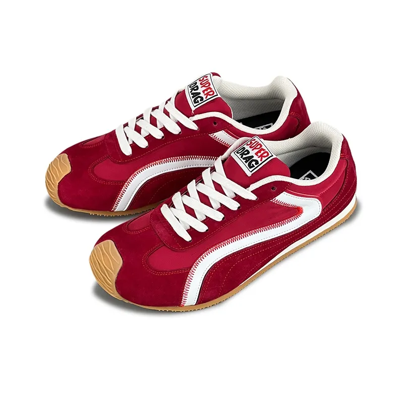 LuzaoT SUPER DRAG Lightweight Low Top Casual Shoes Unisex Red-4