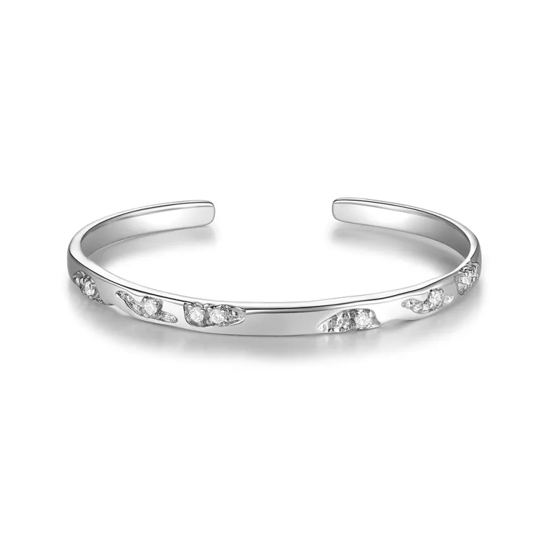 ACROWM Silver Plated Copper Bangles Unisex-4